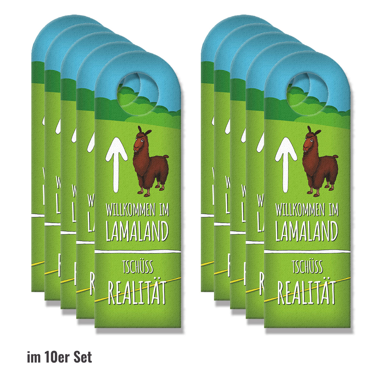 Willkommen im Lamaland Türhänger mit Lama Motiv