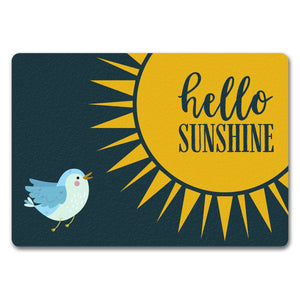 Hello Sunshine Vogel und Sonne Fußmatte