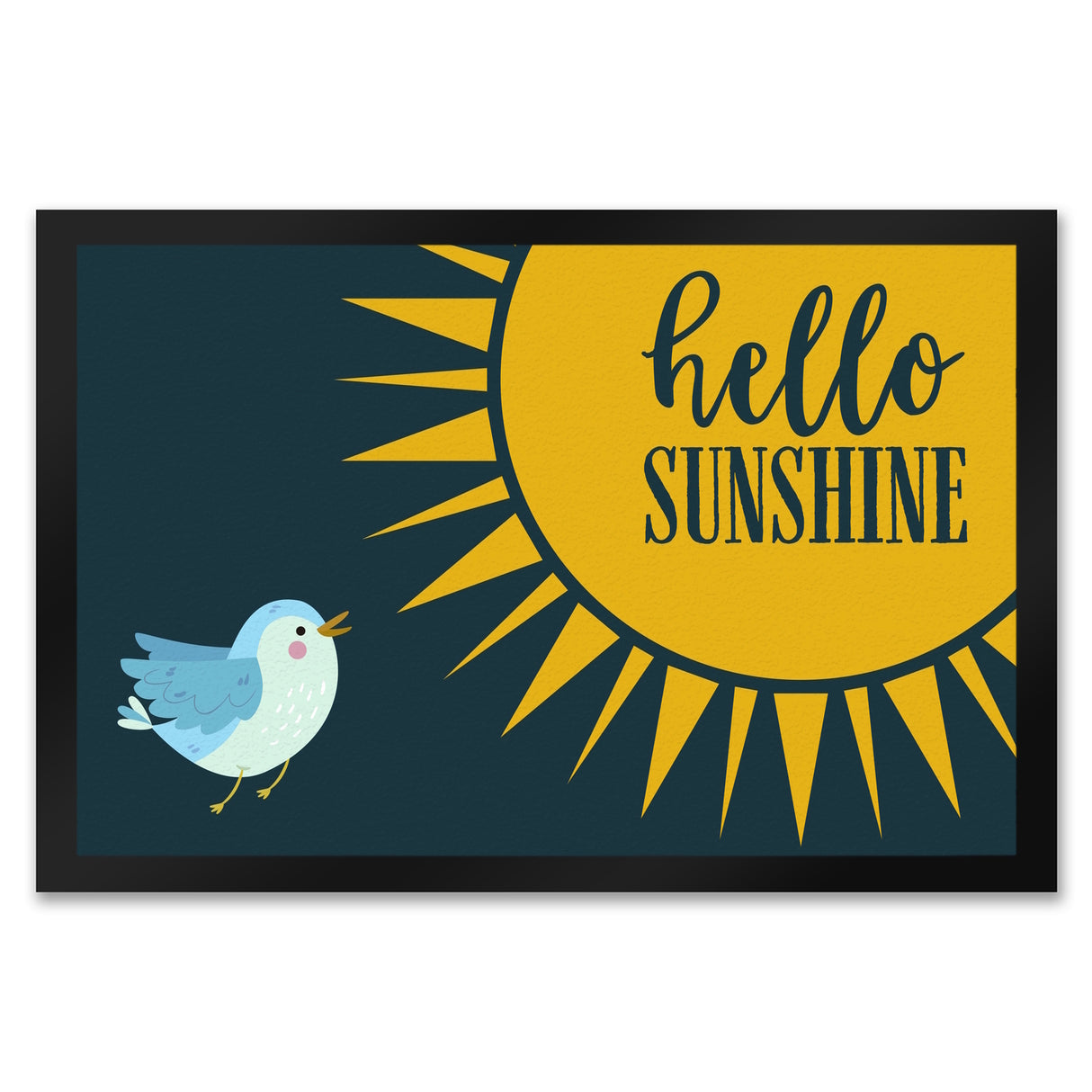 Hello Sunshine Vogel und Sonne Fußmatte