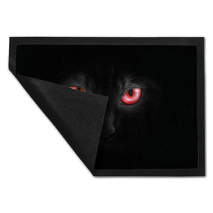 Katzenaugen Fußmatte Katze Kater Auge Haustüre Wohnungstüre Böse Zuhause