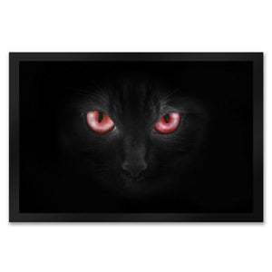 Katzenaugen Fußmatte Katze Kater Auge Haustüre Wohnungstüre Böse Zuhause