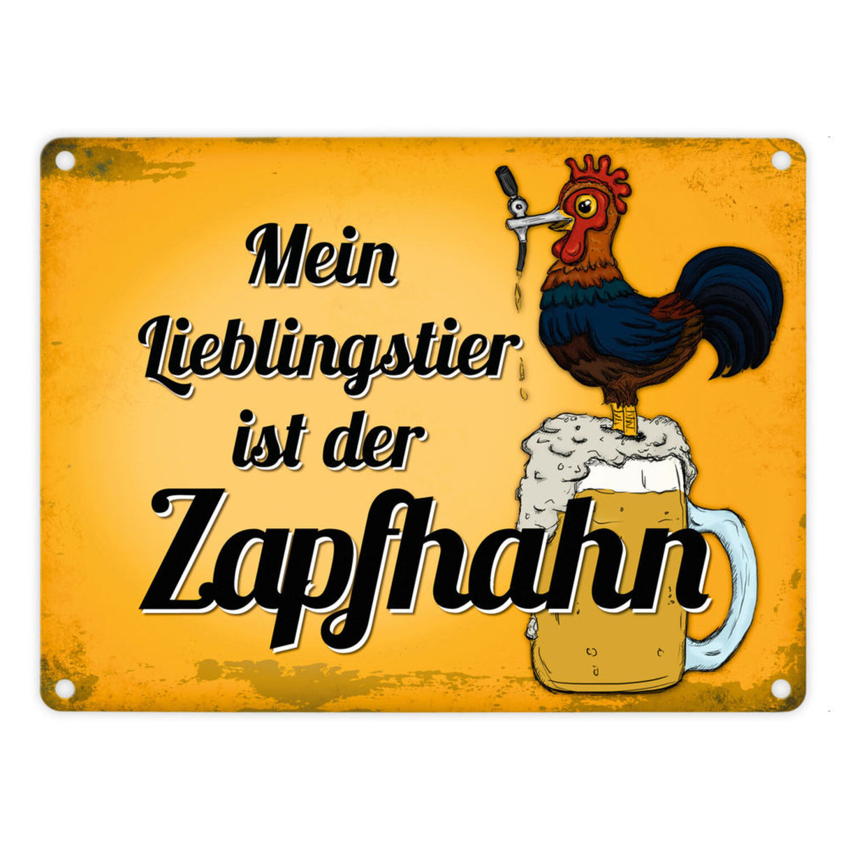 Mein Lieblingstier ist der Zapfhahn Metallschild mit Bier Motiv Bar Kneipe Hahn