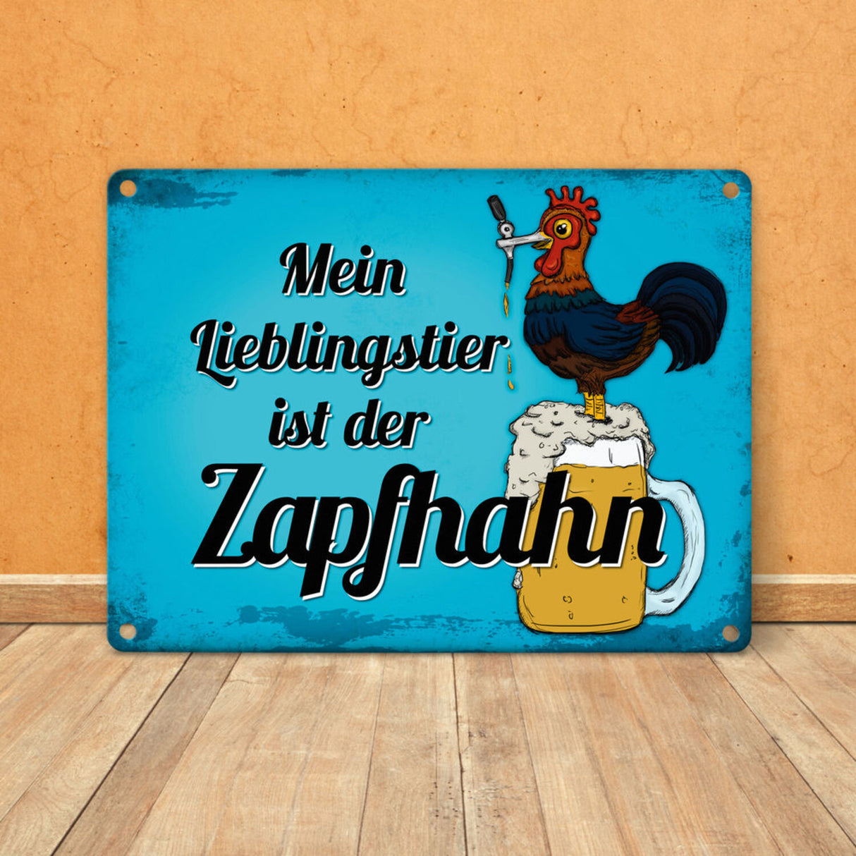 Mein Lieblingstier ist der Zapfhahn Metallschild mit Bier Motiv Bar Kneipe Hahn