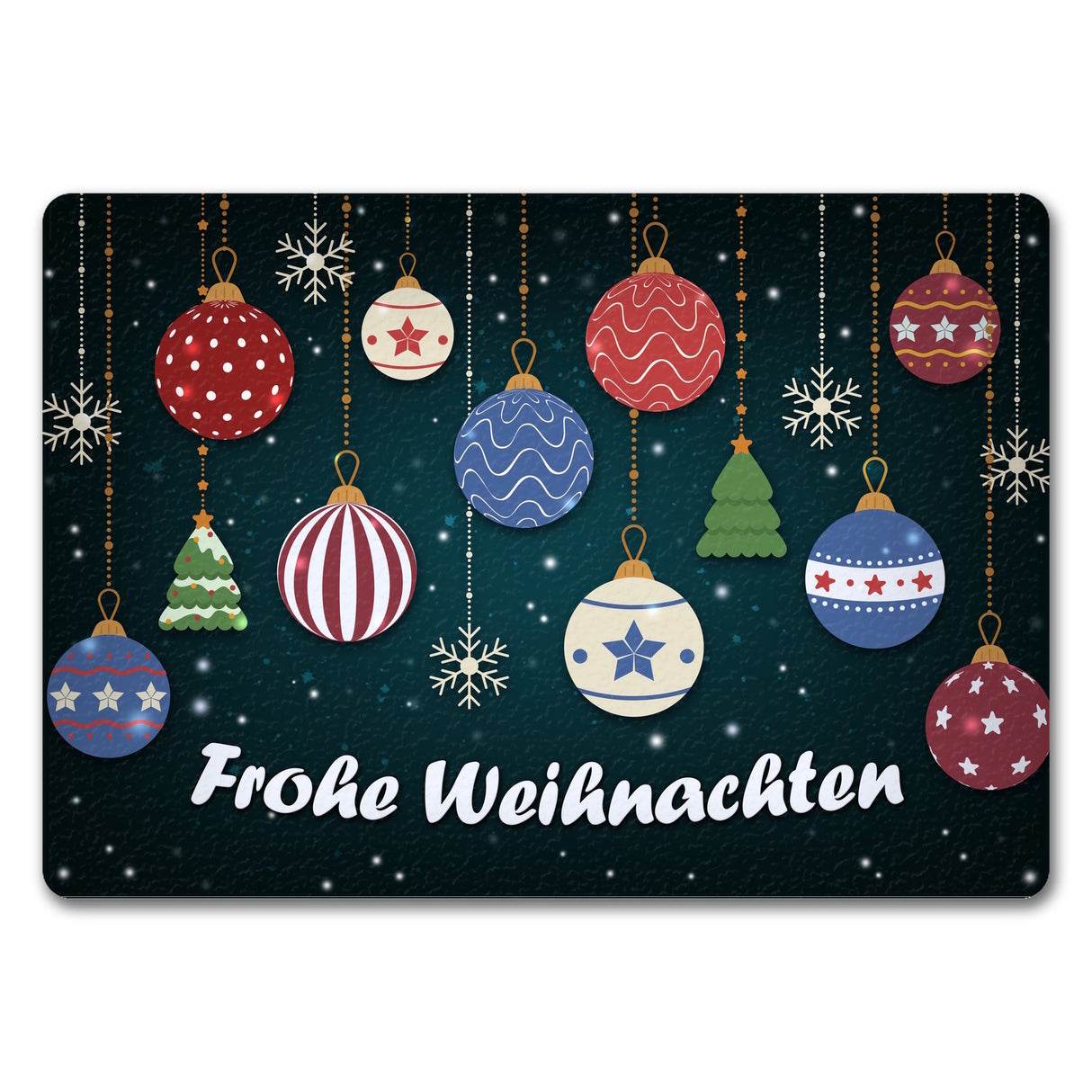 Frohe Weihnachten Christbaumkugeln Fußmatte