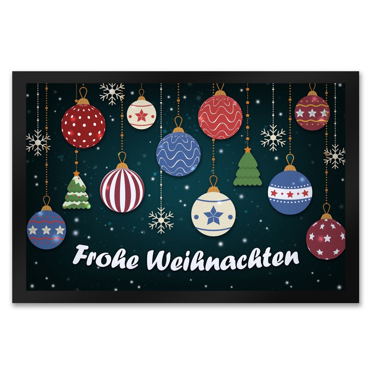 Frohe Weihnachten Christbaumkugeln Fußmatte