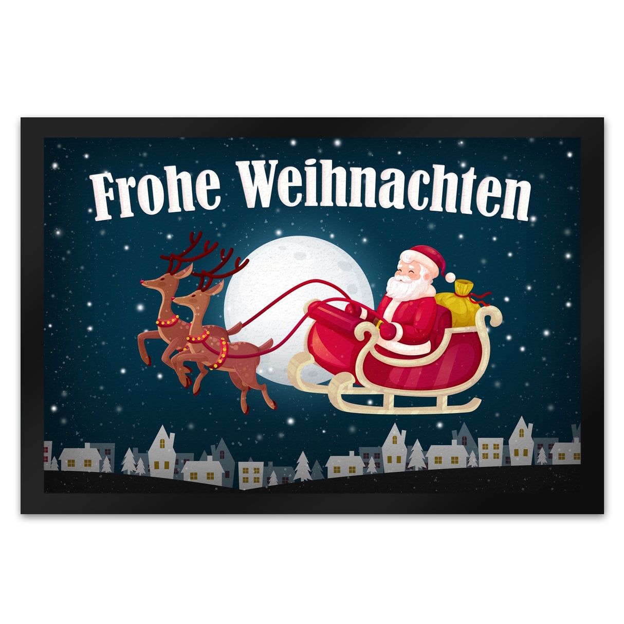 Frohe Weihnachten Fußmatte mit Weihnachtsmann Motiv