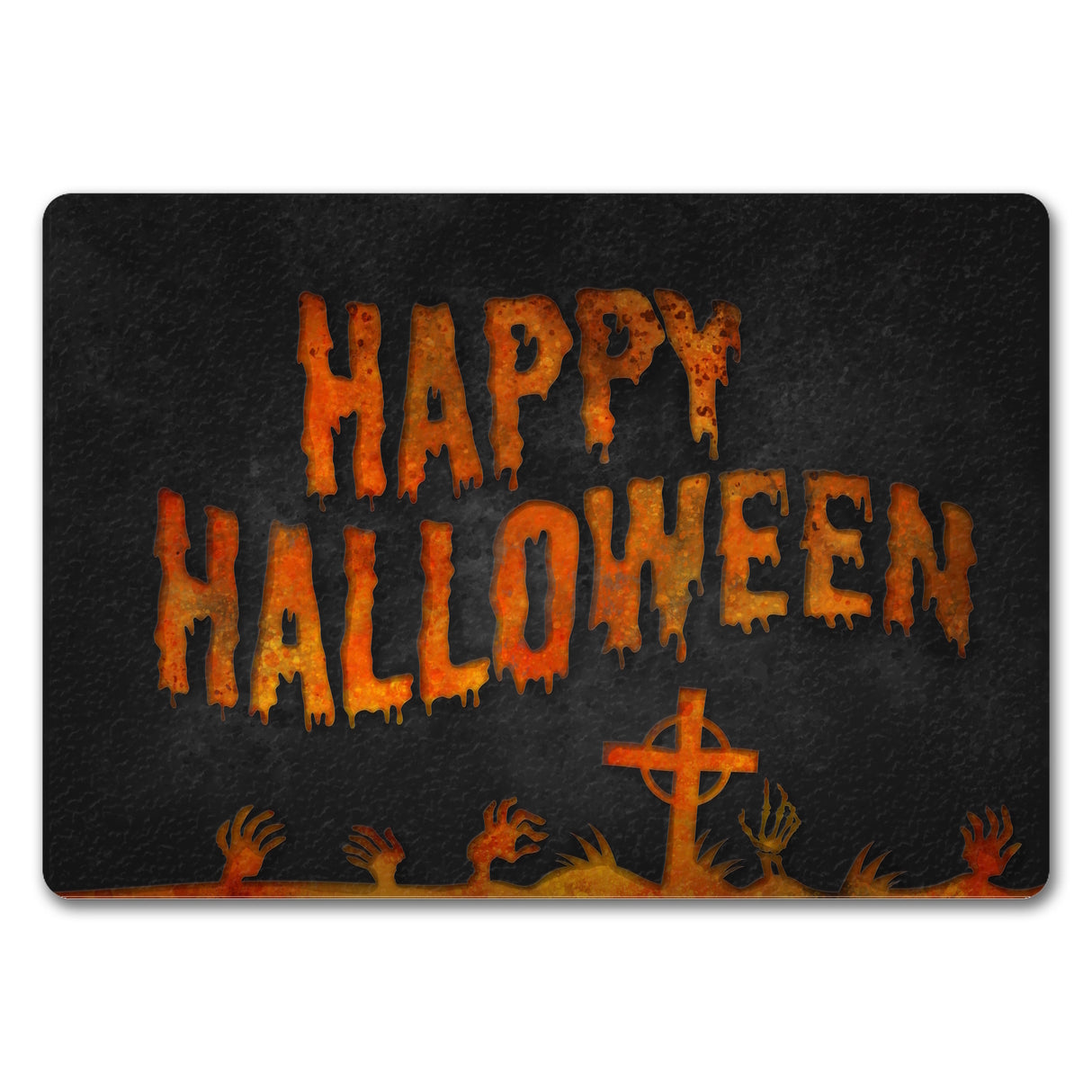 Happy Halloween Fußmatte mit Friedhof Motiv