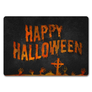 Happy Halloween Fußmatte mit Friedhof Motiv