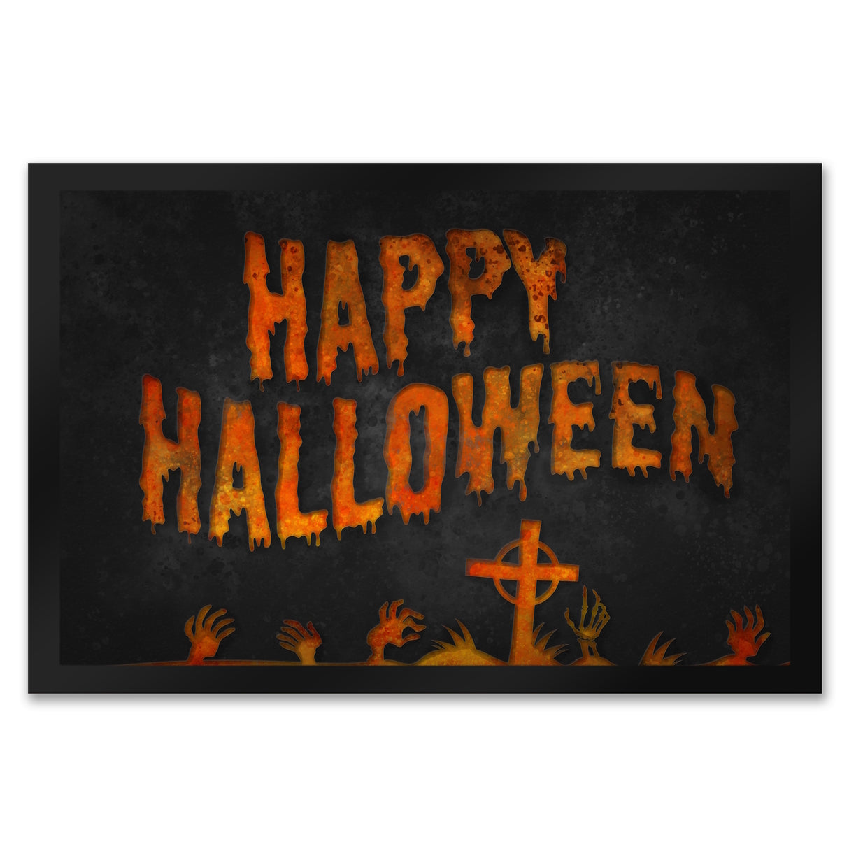 Happy Halloween Fußmatte mit Friedhof Motiv