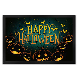 Happy Halloween Fußmatte mit Kürbis Motiv