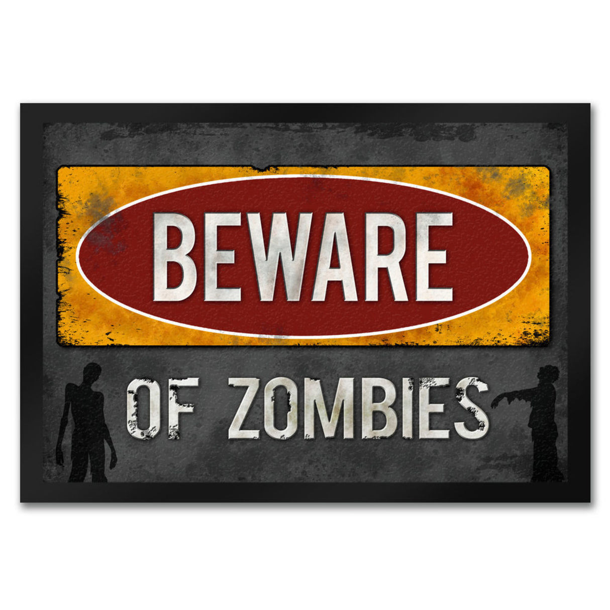 Beware of Zombies Fußmatte Warnung Zombie Halloween Untoter Apocalypse Angst Wohnung Haustür