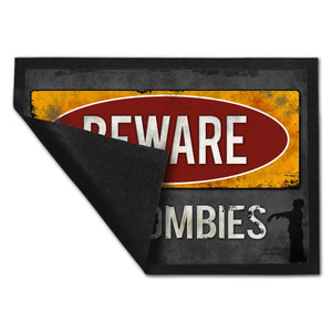 Beware of Zombies Fußmatte Warnung Zombie Halloween Untoter Apocalypse Angst Wohnung Haustür