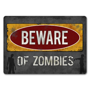 Beware of Zombies Fußmatte Warnung Zombie Halloween Untoter Apocalypse Angst Wohnung Haustür