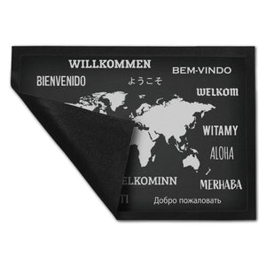 Willkommen Fußmatte in verschieden Sprachen Länder Land Menschen Sprache Welt