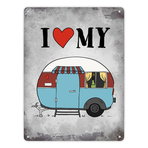 I love my Caravan Wohnwagen Metallschild