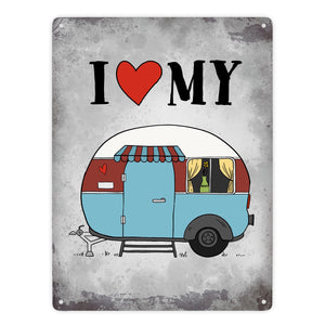 I love my Caravan Wohnwagen Metallschild