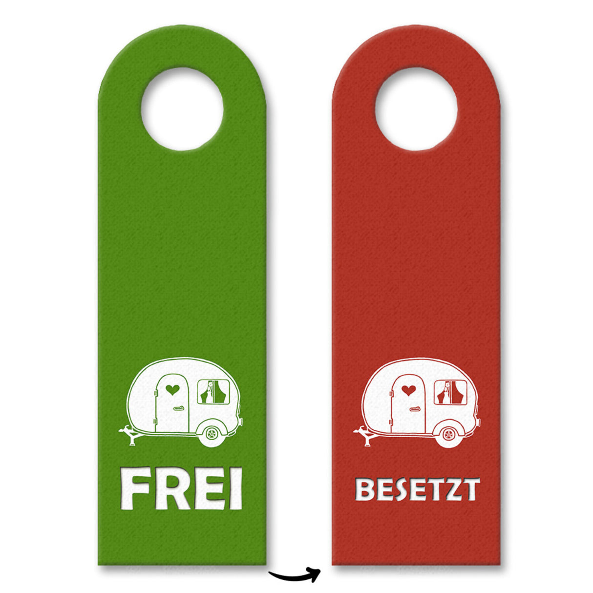 Frei oder Besetzt Türhänger mit Wohnmobil Motiv Camping Wohnwagen Klo Toilette Stellplatz Campingplatz