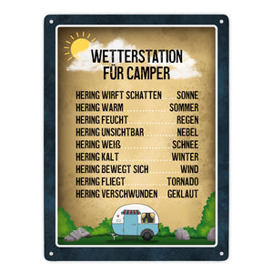 Wetterstation für Camper Metallschild