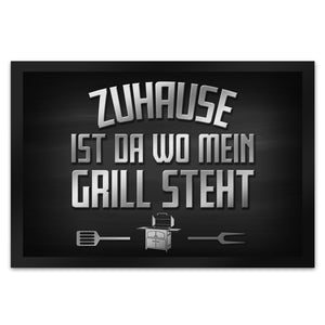 Zuhause ist da wo mein Grill steht Fußmatte