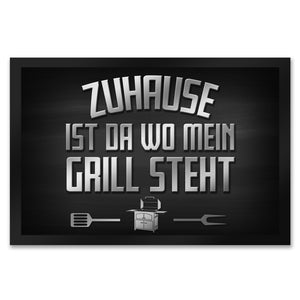Zuhause ist da wo mein Grill steht Fußmatte