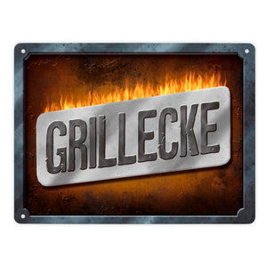 Grillecke Metallschild
