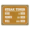 Steak Timer Metallschild Bier Grill grillen Fleisch Feier Freunde Hobby Rare Medium Well Done English