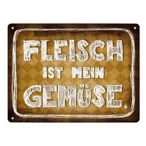Fleisch ist mein Gemüse Metallschild Wurst Essen Hobby grillen Grill Steak Filet