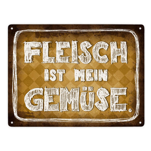 Fleisch ist mein Gemüse Metallschild Wurst Essen Hobby grillen Grill Steak Filet