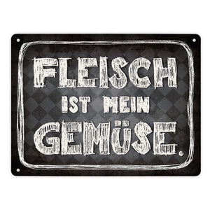 Fleisch ist mein Gemüse Metallschild Wurst Essen Hobby grillen Grill Steak Filet