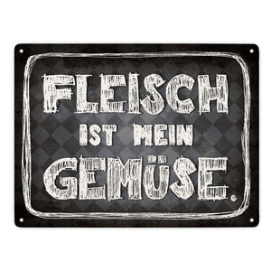 Fleisch ist mein Gemüse Metallschild Wurst Essen Hobby grillen Grill Steak Filet