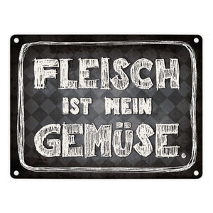 Fleisch ist mein Gemüse Metallschild Wurst Essen Hobby grillen Grill Steak Filet