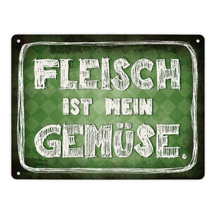 Fleisch ist mein Gemüse Metallschild Wurst Essen Hobby grillen Grill Steak Filet