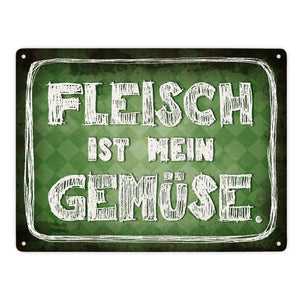 Fleisch ist mein Gemüse Metallschild Wurst Essen Hobby grillen Grill Steak Filet