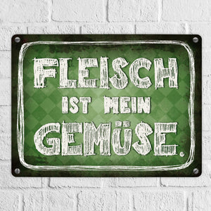 Fleisch ist mein Gemüse Metallschild Wurst Essen Hobby grillen Grill Steak Filet