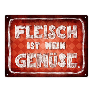 Fleisch ist mein Gemüse Metallschild Wurst Essen Hobby grillen Grill Steak Filet