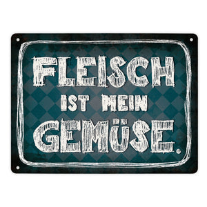 Fleisch ist mein Gemüse Metallschild Wurst Essen Hobby grillen Grill Steak Filet