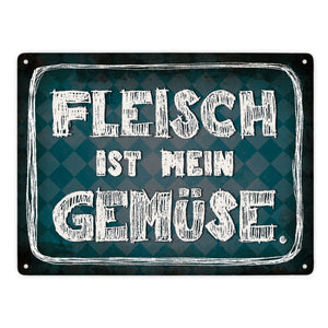 Fleisch ist mein Gemüse Metallschild Wurst Essen Hobby grillen Grill Steak Filet