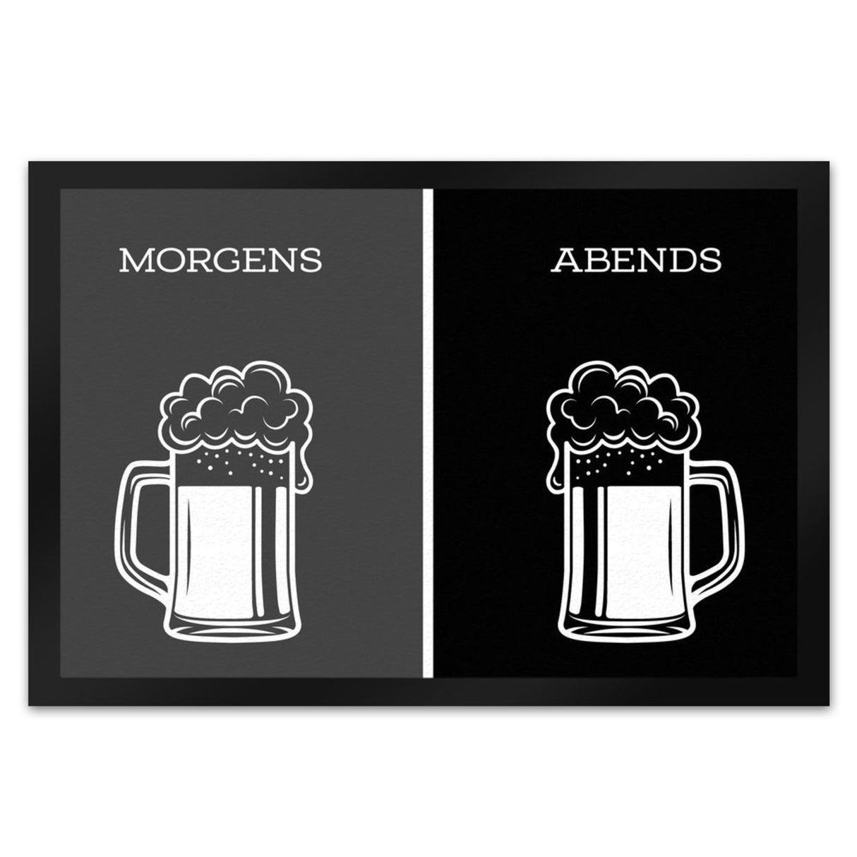 Morgengetränk und Abendgetränk Fußmatte Alkohol Kaffee Wein Bier Getränk Morgen Abend Genuss Ablauf