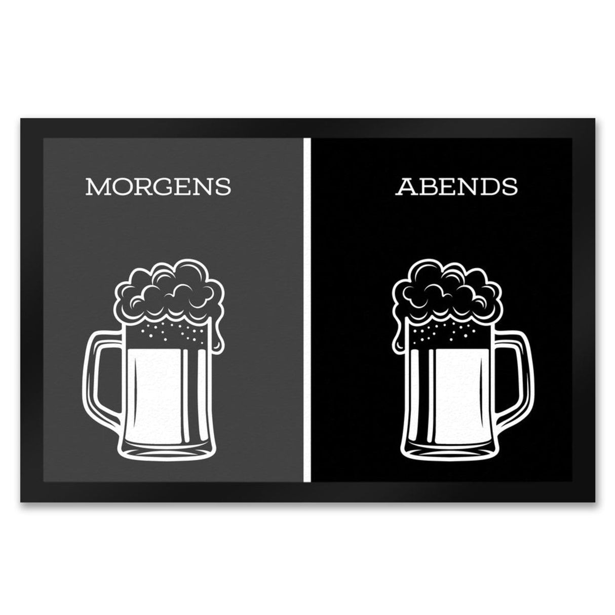 Morgengetränk und Abendgetränk Fußmatte Alkohol Kaffee Wein Bier Getränk Morgen Abend Genuss Ablauf