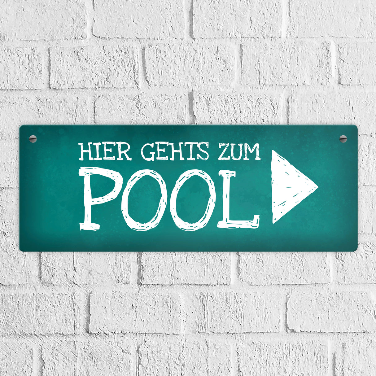Hier geht’s zum Pool Metallschild Swimmingpool schwimmen tauchen Wasser abkühlen