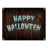 Happy Halloween Metallschild in Holz Optik Haustüre Türe Nacht Angst Hexe