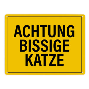 Achtung bissige Katze Metallschild