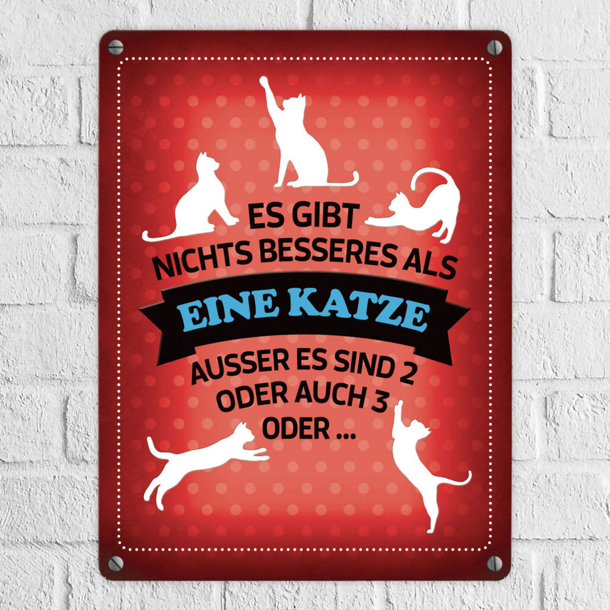 Es gibt nichts besseres als eine Katze Metallschild - Katzen Liebe Kater Haustier Lieblingstier