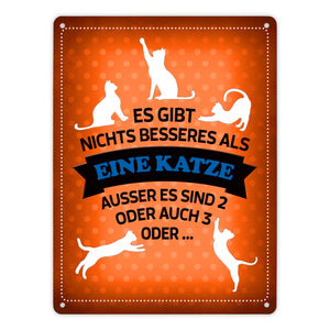 Es gibt nichts besseres als eine Katze Metallschild - Katzen Liebe Kater Haustier Lieblingstier