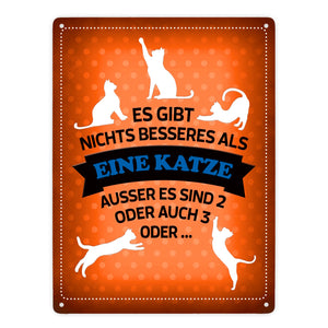 Es gibt nichts besseres als eine Katze Metallschild - Katzen Liebe Kater Haustier Lieblingstier
