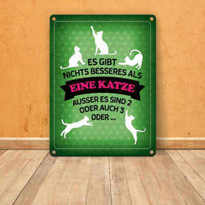 Es gibt nichts besseres als eine Katze Metallschild - Katzen Liebe Kater Haustier Lieblingstier