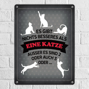 Es gibt nichts besseres als eine Katze Metallschild - Katzen Liebe Kater Haustier Lieblingstier