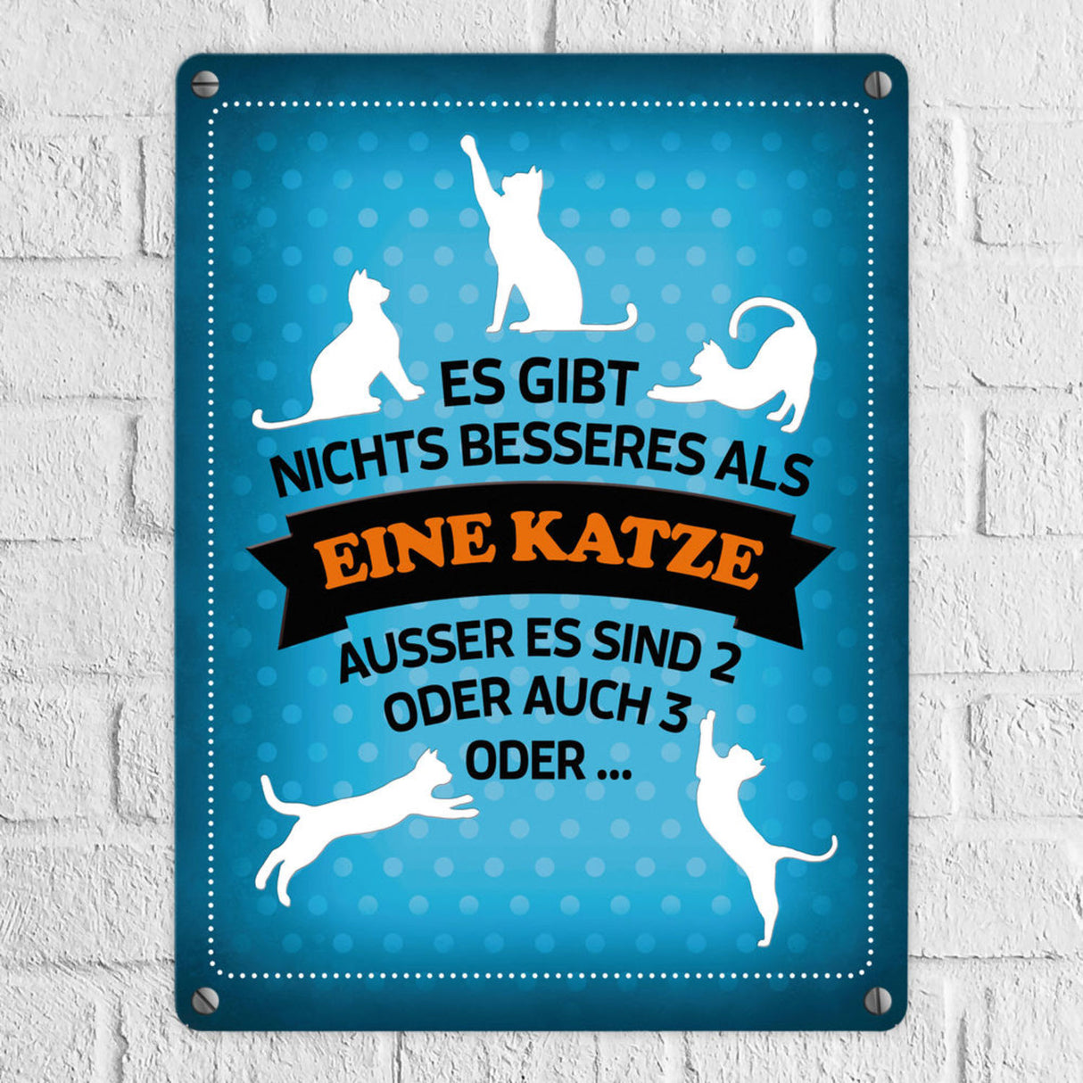Es gibt nichts besseres als eine Katze Metallschild - Katzen Liebe Kater Haustier Lieblingstier
