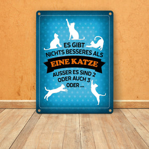 Es gibt nichts besseres als eine Katze Metallschild - Katzen Liebe Kater Haustier Lieblingstier