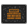 Besucher müssen erst von der Katze genehmigt werden Metallschild - Katzen Kater Haustier